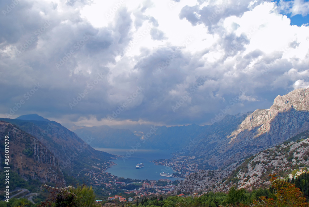 The beautiful scenery around Kotor in Montenegro