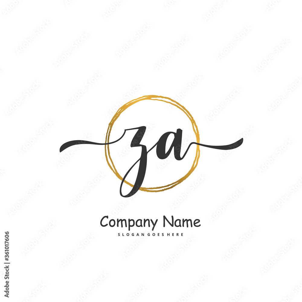 Z A ZA Initial handwriting and signature logo design with circle. Beautiful design handwritten logo for fashion, team, wedding, luxury logo. Z A ZA Initial handwriting and signature logo design with circle. Beautiful design handwritten logo for fashion, team, wedding, luxury logo.