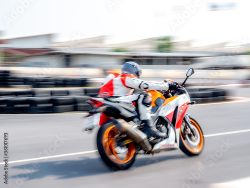 motorcycles on the racing track