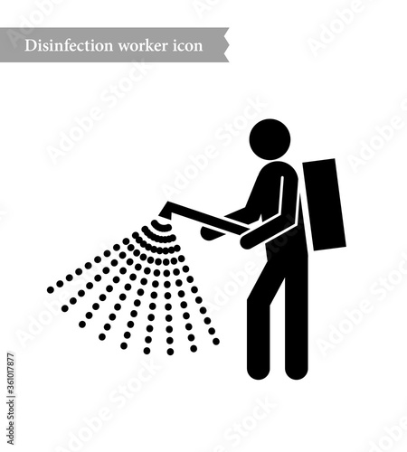 disinfectant worker icon image vector illustration design
