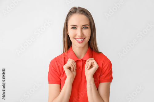 Beautiful young woman in st...