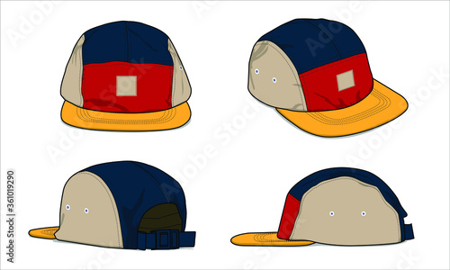 Camp cap template vector hat headgear