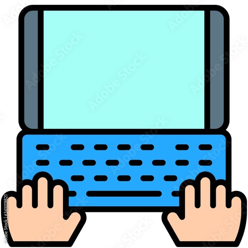 Laptop vector, Telecommuting or  remote work icon