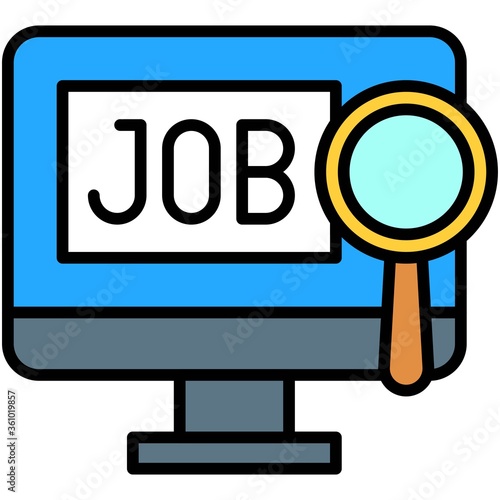 Job searching, Telecommuting or  remote work icon