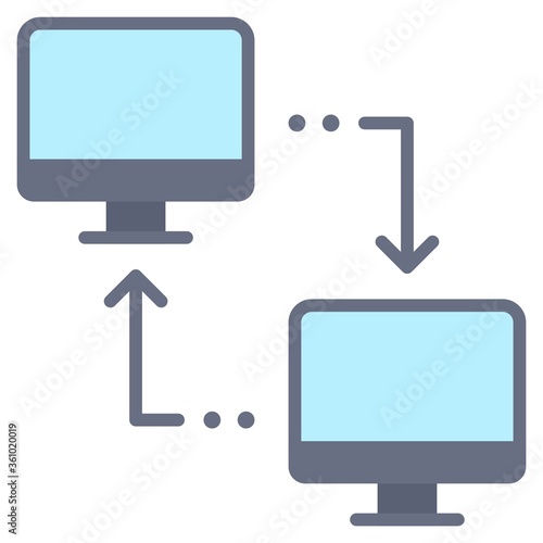 Data sharing, Telecommuting or  remote work icon