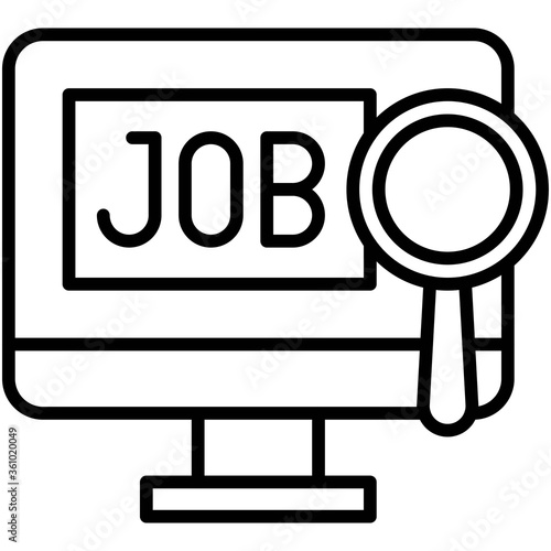 Job searching, Telecommuting or  remote work icon