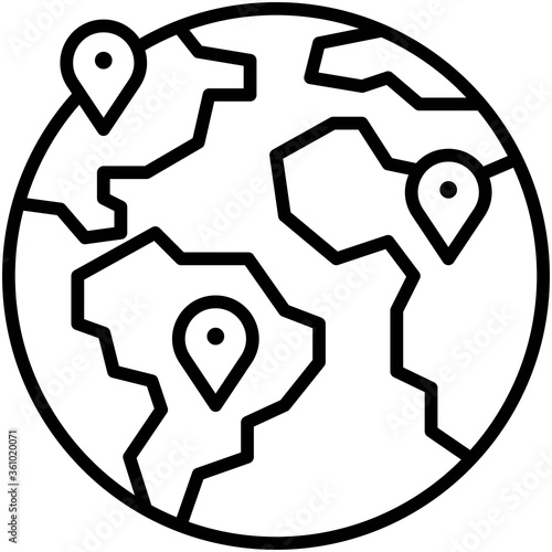 Global location, Telecommuting or  remote work icon