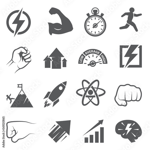 Power icons on white background