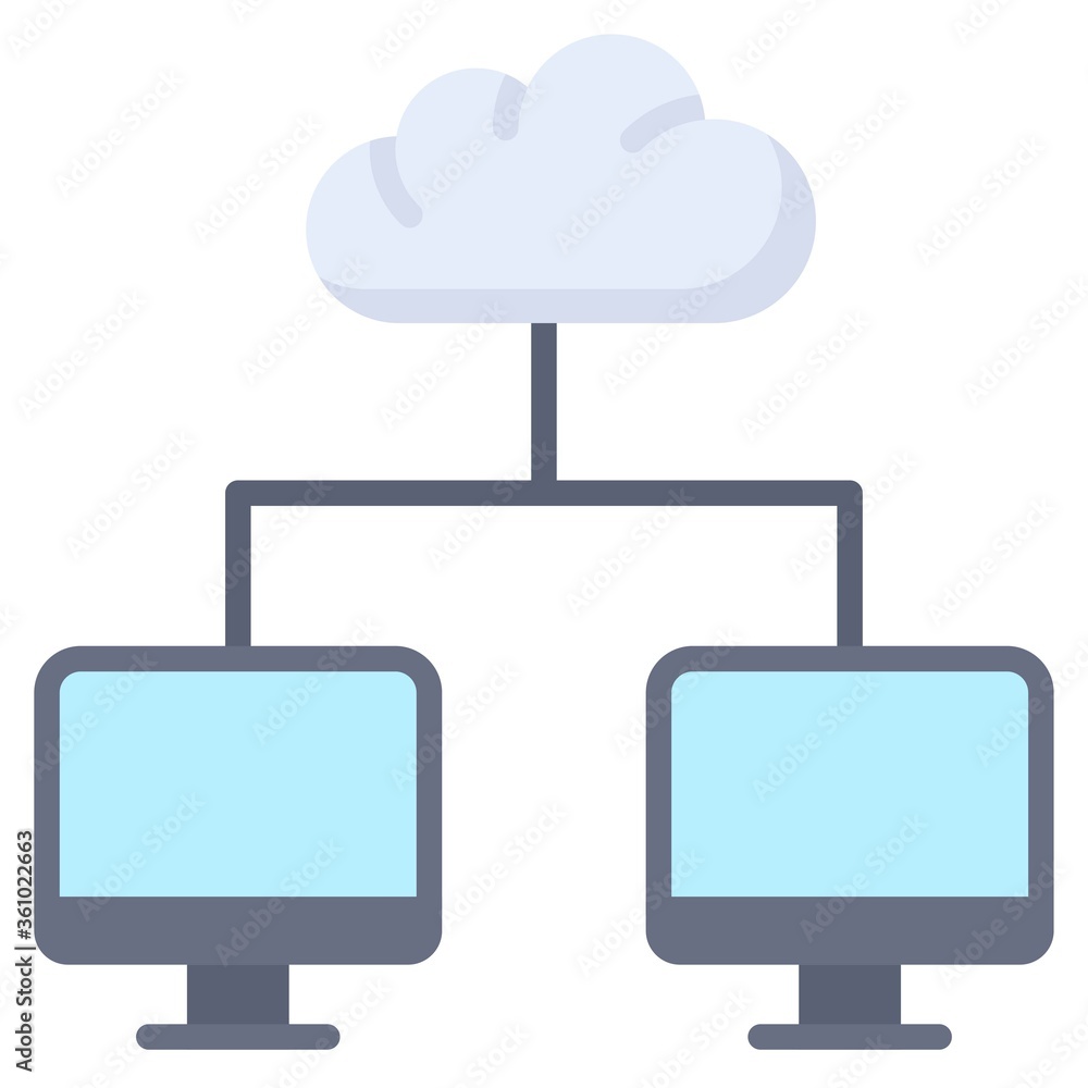 Cloud computing, Telecommuting or remote work icon, vector illustration Cloud computing, Telecommuting or remote work icon, vector illustration