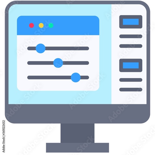 Adjustment, Telecommuting or remote work icon, vector illustration