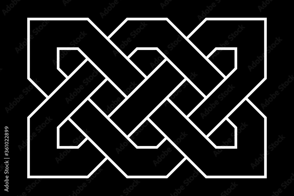 Celtic knot. Medieval decorative ornament. Geometric Design Element. Vector outline illustration. Celtic knot. Medieval decorative ornament. Geometric Design Element. Vector outline illustration.