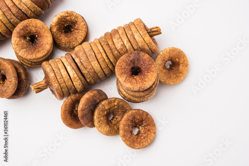 Dried Figs or Anjeer fruit from India is a healthy nutritional food photo