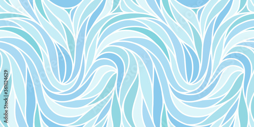Monochrome seamless striped pattern. Wavy stylish abstract background.
