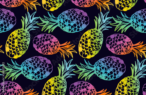 Color abstract hand drawn doodle tropical pattern background. Trendy template design texture.