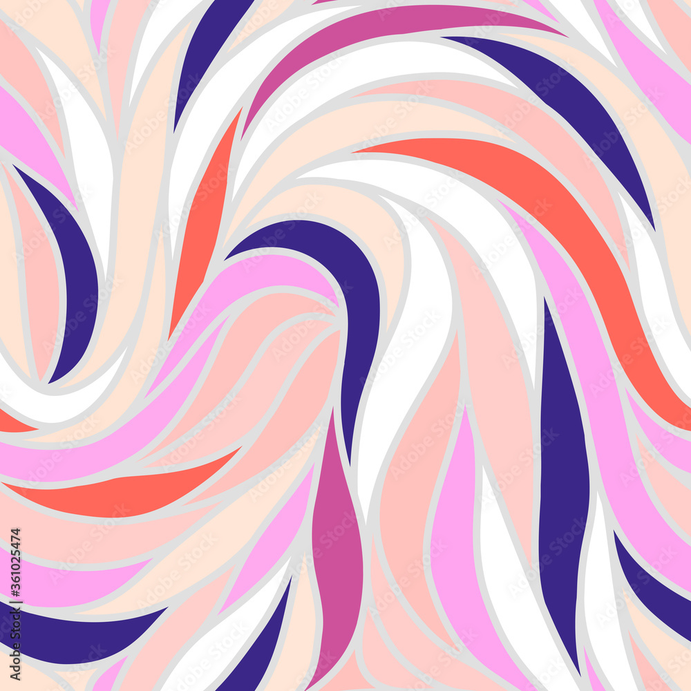 Obraz premium Colorful seamless striped pattern. Wavy stylish abstract background.