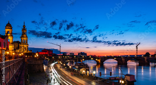 Sunset in Dresden city