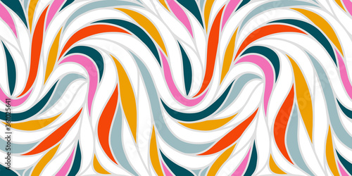 Colorful seamless striped pattern. Wavy stylish abstract background.