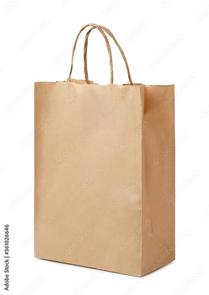 Blank brown paper bag isolated Blank brown paper bag isolated