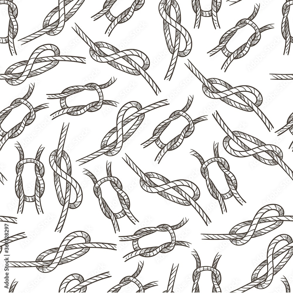 Cordage for sailing, knots and loops of ropes Cordage for sailing, knots and loops of ropes