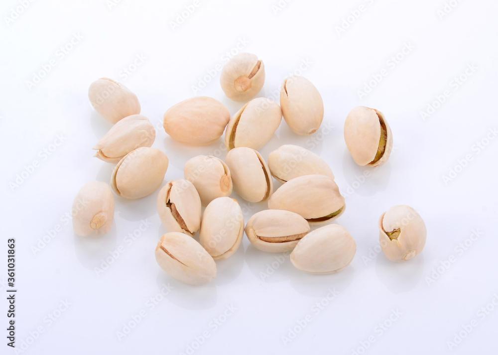 Pistachios isolated on a white background. With clipping path.