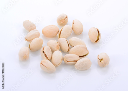 Pistachios isolated on a white background. With clipping path.