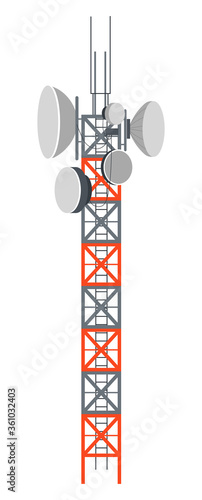 Broadcasting tower, power station or signal receiver vector