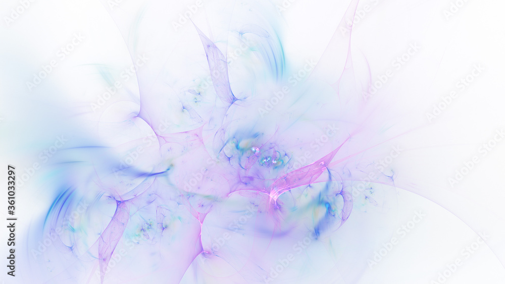 Obraz premium Abstract colorful pink and blue glowing shapes. Fantasy light background. Digital fractal art. 3d rendering.