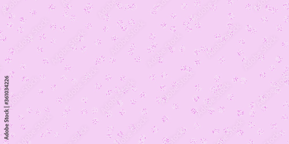 Light purple vector natural layout with flowers. - obrazy, fototapety, plakaty 