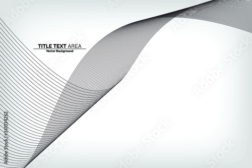 Abstract Modern Line, Wave Designed On White Background With Title Text Area, Black And White