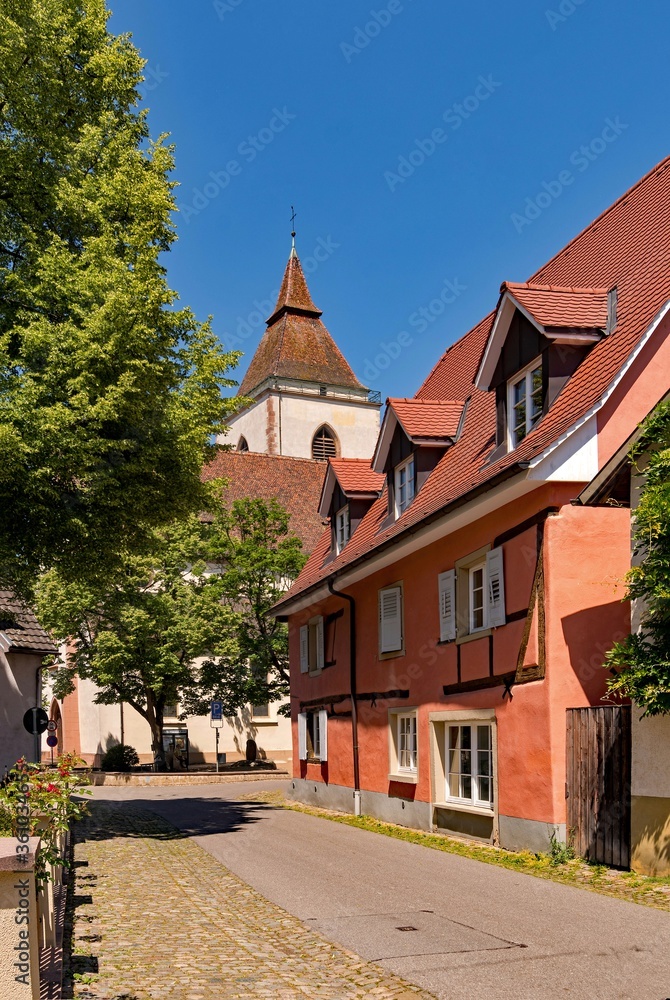 Altstadt von Staufen im Breisgau in Baden-Württemberg, Deutschland 