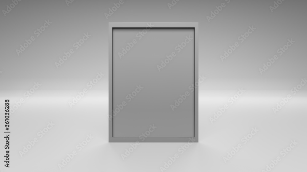 3D illustration picture frame model photos of gray on a white background. 3D illustration picture frame model photos of gray on a white background.
