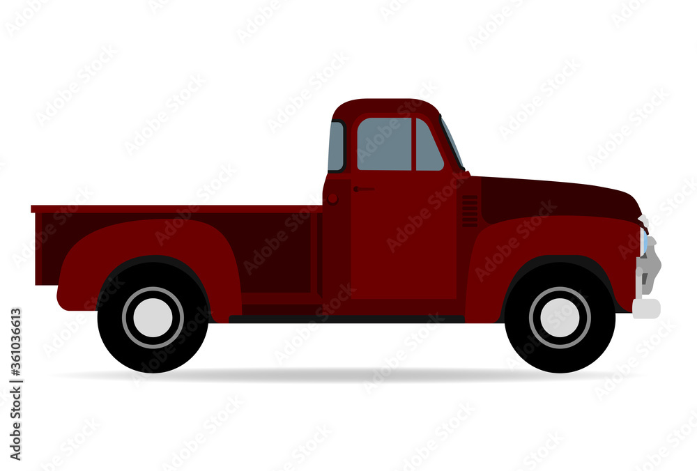 Ein alter amerikanischer Pick Up in rot Ein alter amerikanischer Pick Up in rot