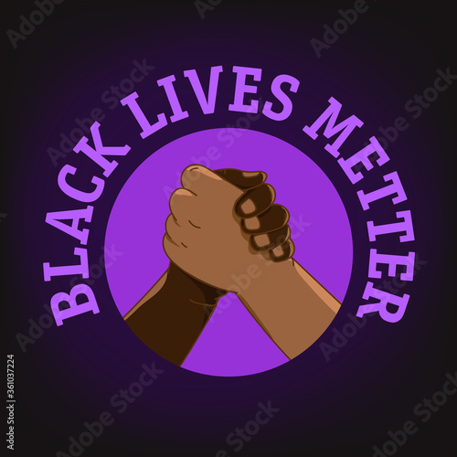 Black lives metter concept with human hands photo