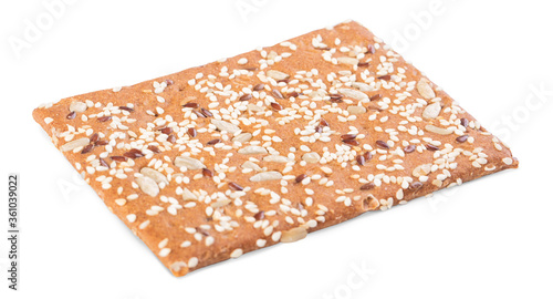 One brown sesame cracker