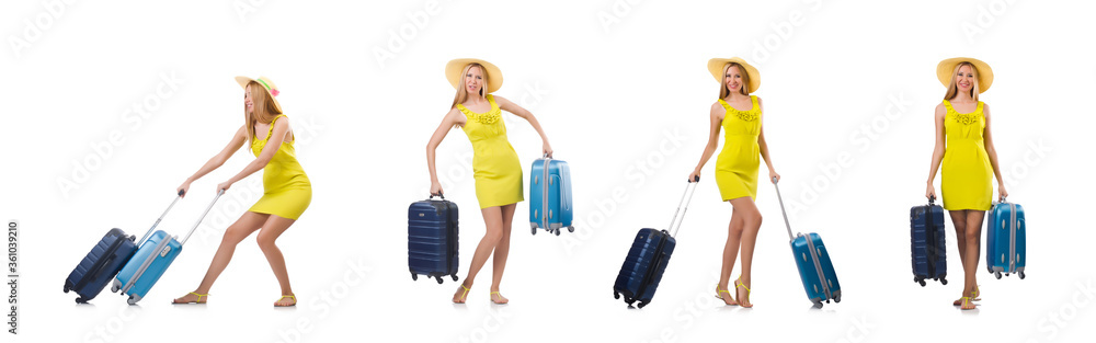 Woman going to summer vacation isolated on white Woman going to summer vacation isolated on white