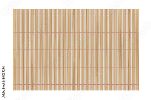 Vector illustration. Bamboo mat. Top view. photo