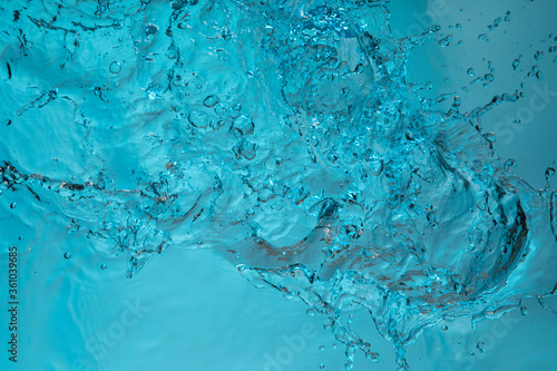 Blue Water Texture with splashes