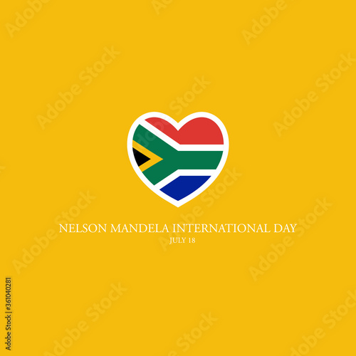 Nelson Mandela International Day Logo. South Africa Flag