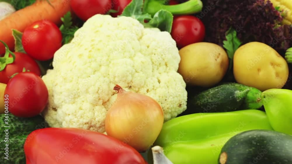 Different Vegetables Close-up. Seamless Loop Different Vegetables Close-up. Seamless Loop
