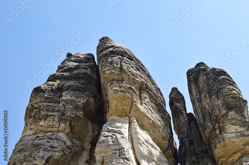 Prachov rocks in the Czech Republic national park during hike photo