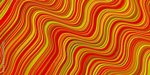 Dark Red, Yellow vector background with bent lines. Bright sample with colorful bent lines, shapes. Pattern for websites, landing pages.