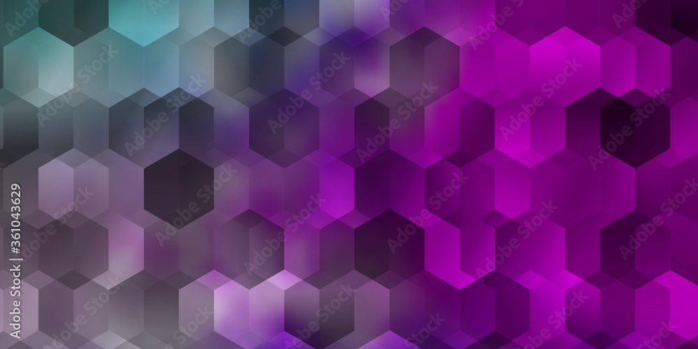 Light Pink, Blue vector background with hexagons.