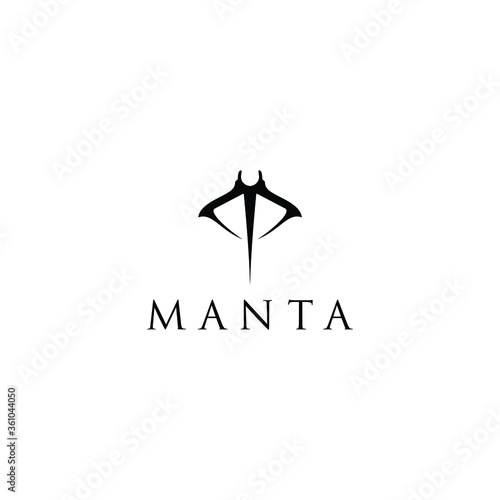 initial m for manta logo vector