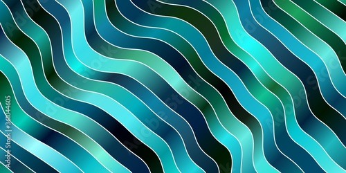Light Blue, Green vector backdrop with bent lines. Abstract illustration with bandy gradient lines. Best design for your posters, banners.