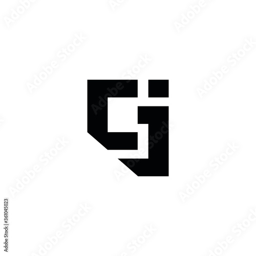 CJ C J letter logo design vector