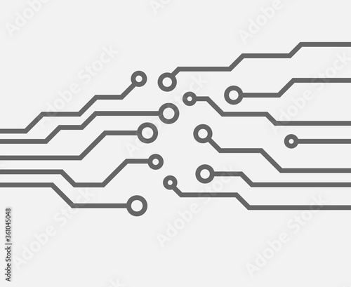 Circuit board pattern dots and lines for technology. Vector illustration.