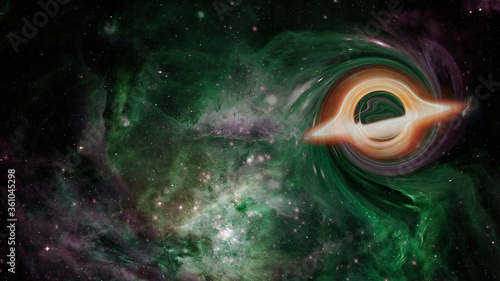 Fototapeta Naklejka Na Ścianę i Meble -  Artistic Representation of Black Hole. Elements of this image furnished by NASA