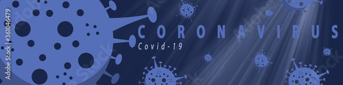 Coronavirus blue banner design