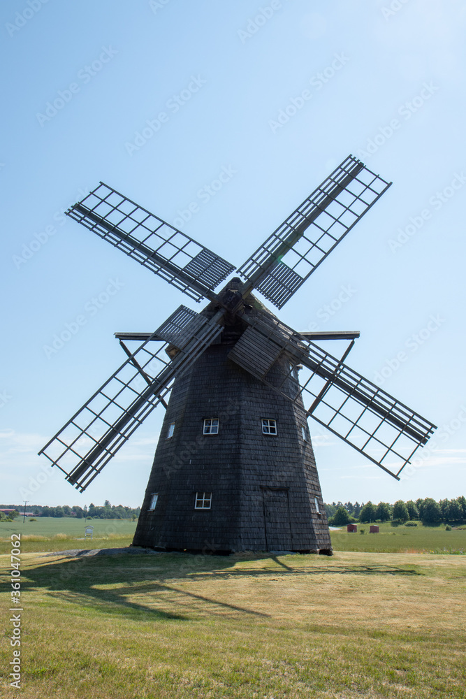 Wooden windmill in Sweden