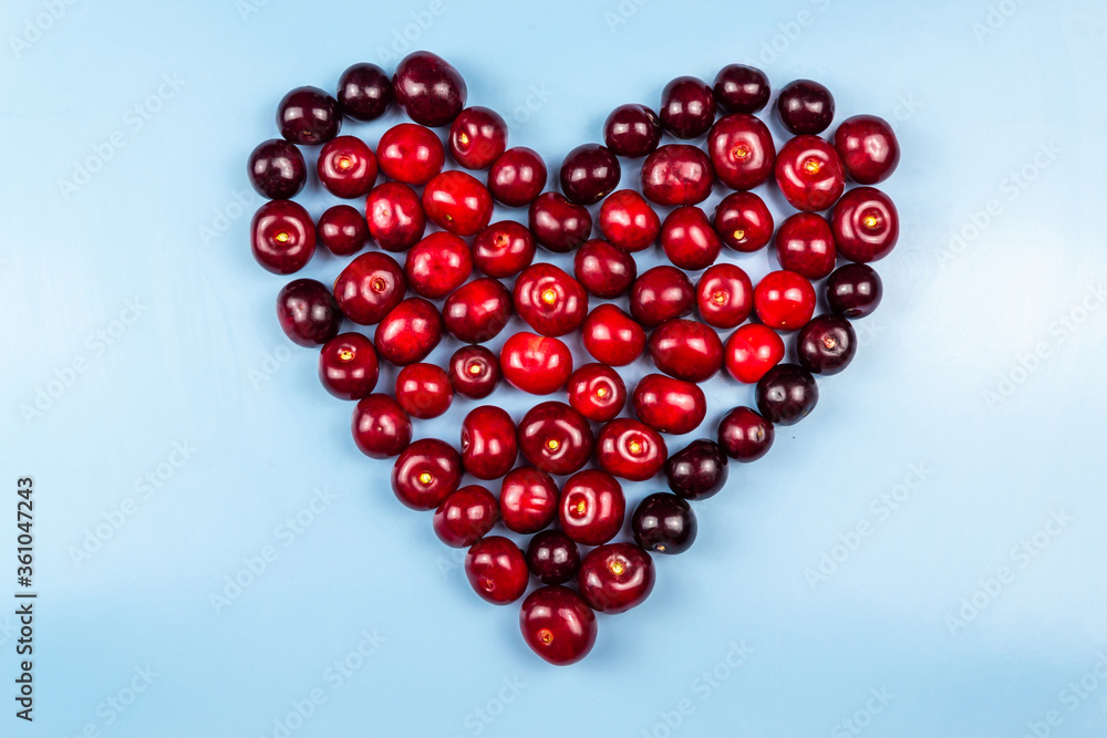 Heart made of cherries. Heart made of cherries.